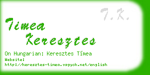 timea keresztes business card